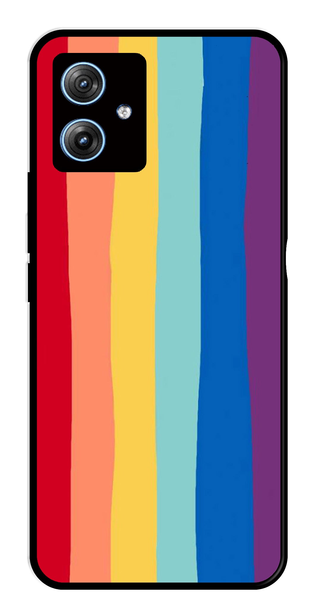 Rainbow MultiColor Metal Mobile Case for Moto G54 5G   (Design No -03)