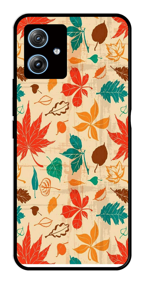 Leafs Design Metal Mobile Case for Moto G54 5G   (Design No -14)