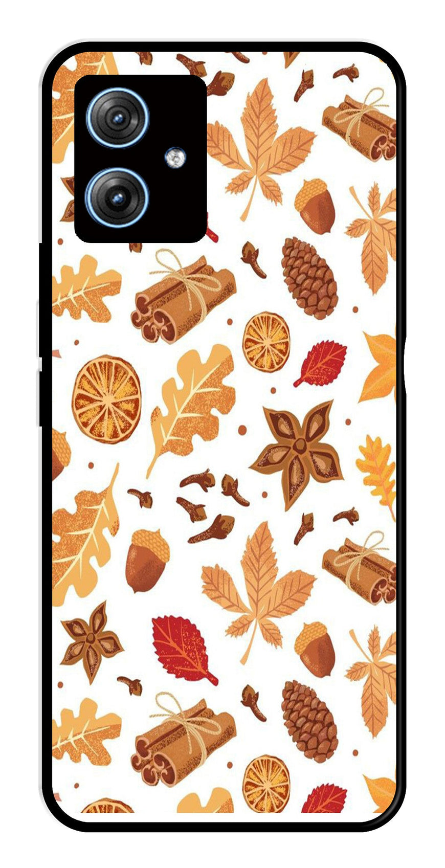 Autumn Leaf Metal Mobile Case for Moto G54 5G   (Design No -19)