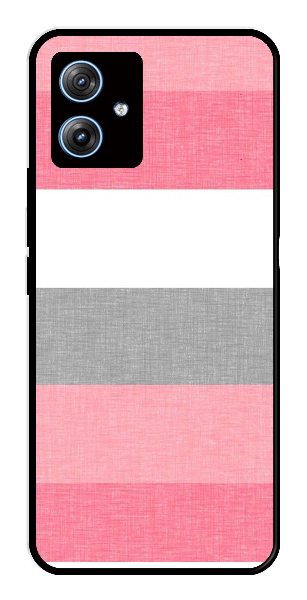 Pink Pattern Metal Mobile Case for Moto G54 5G   (Design No -23)