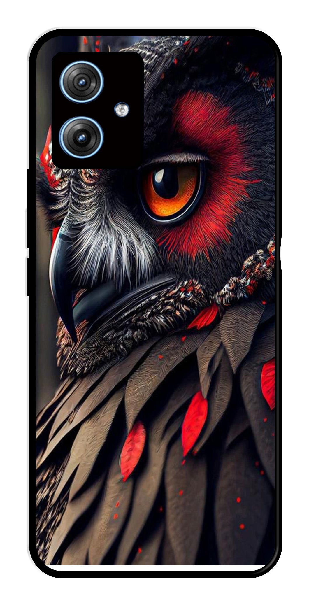 Owl Design Metal Mobile Case for Moto G54 5G   (Design No -26)