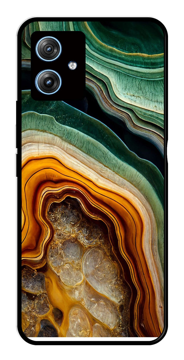 Marble Design Metal Mobile Case for Moto G54 5G   (Design No -28)