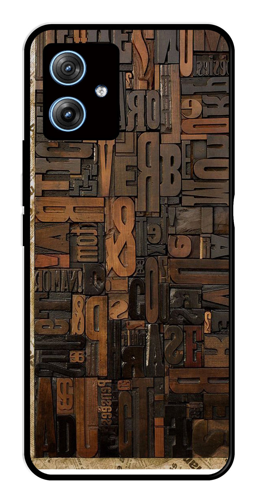 Alphabets Metal Mobile Case for Moto G54 5G   (Design No -32)