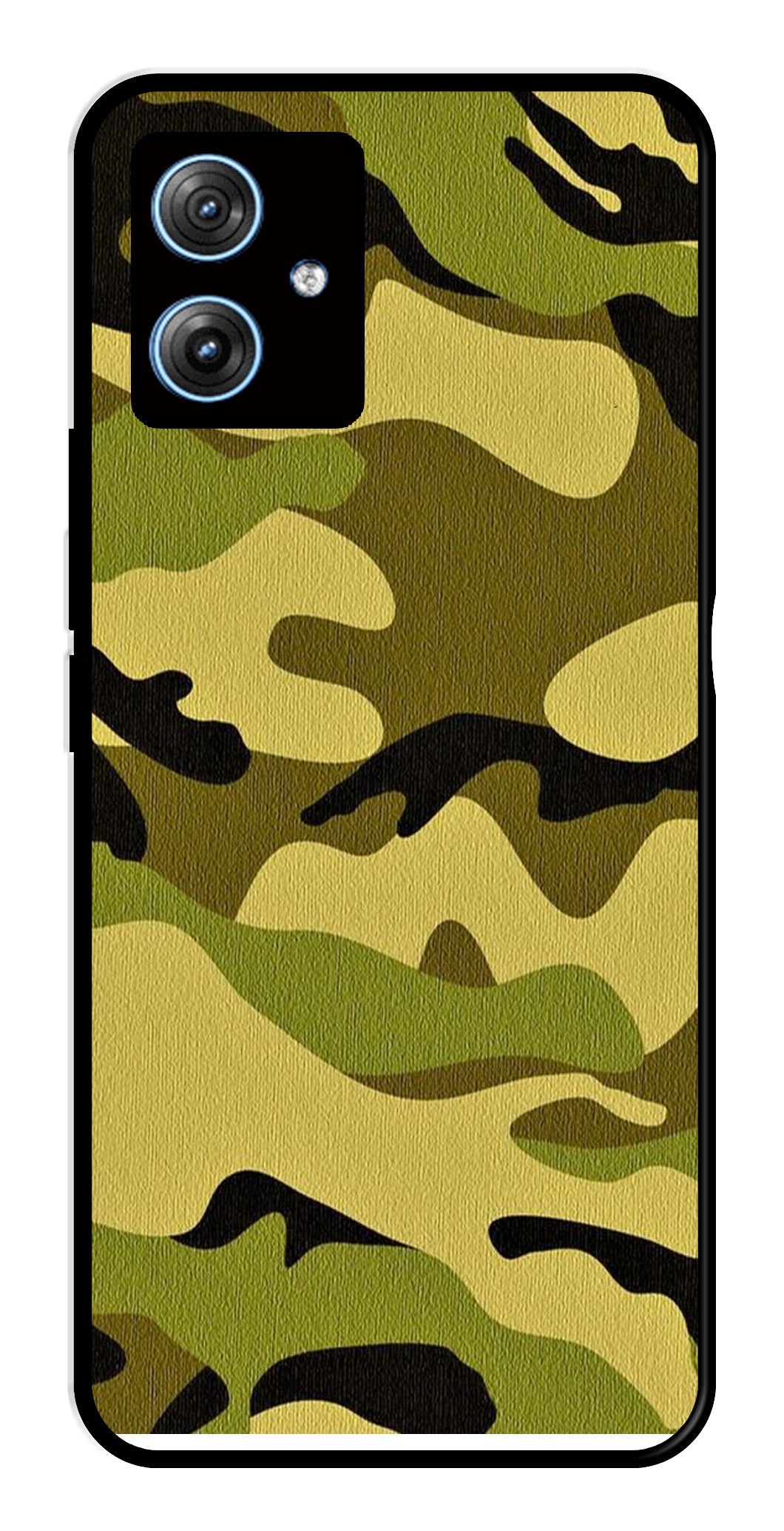 Army Pattern Metal Mobile Case for Moto G54 5G   (Design No -35)