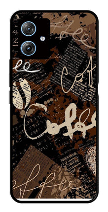 Coffee Pattern Metal Mobile Case for Moto G54 5G