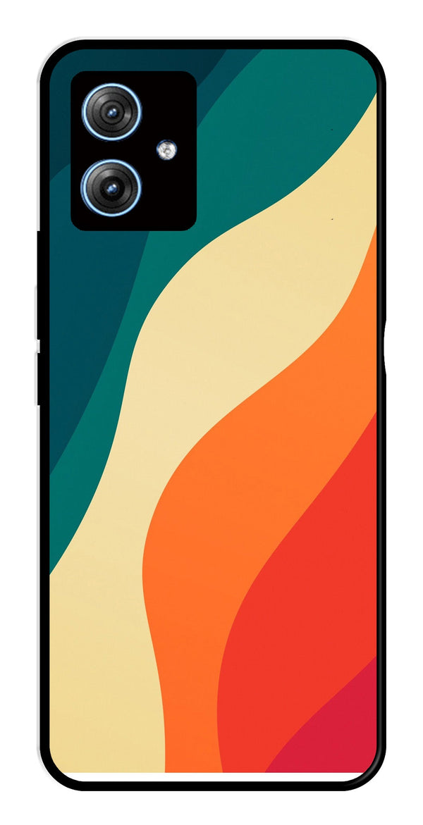 Muted Rainbow Metal Mobile Case for Moto G54 5G   (Design No -39)