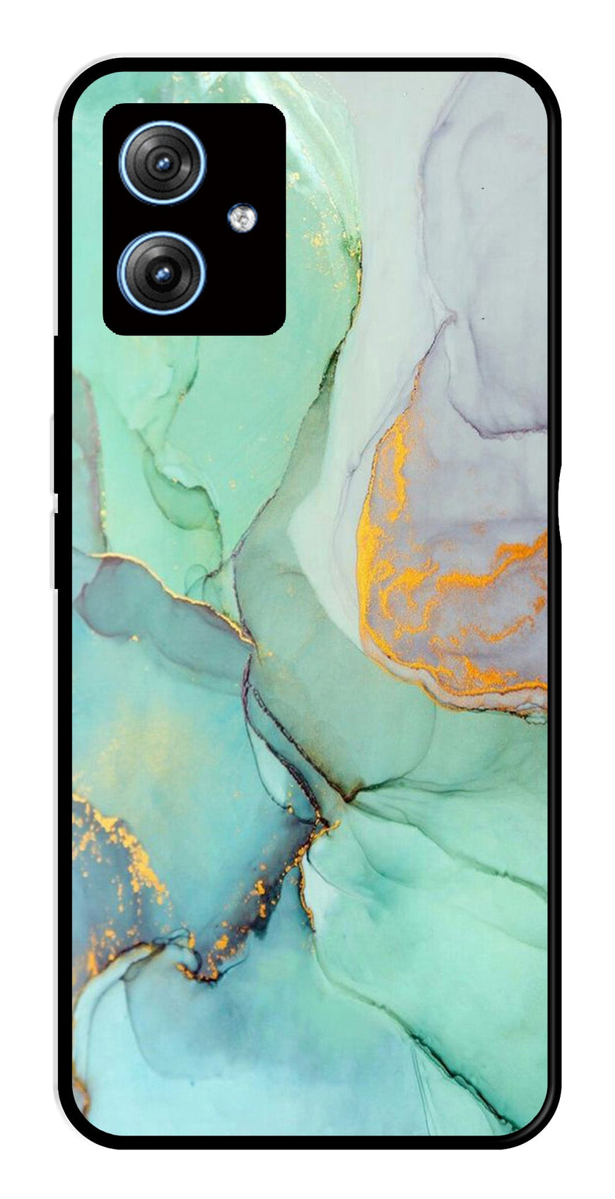 Marble Design Metal Mobile Case for Moto G54 5G   (Design No -46)