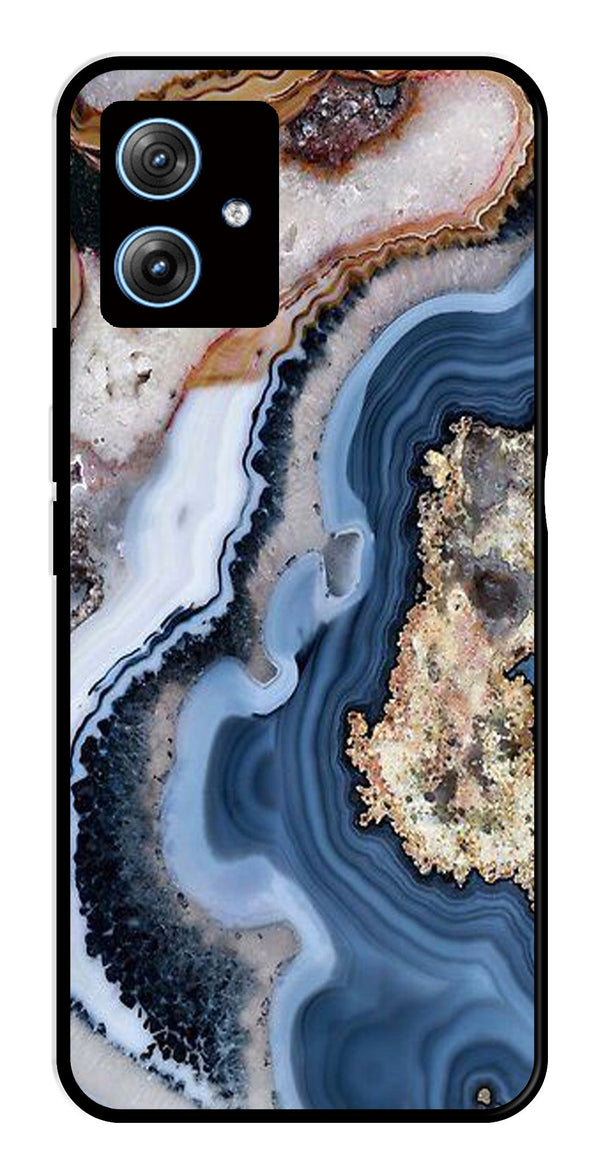 Marble Design Metal Mobile Case for Moto G54 5G   (Design No -53)