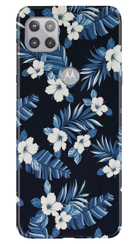 White flowers Blue Background2 Case for Moto G 5G