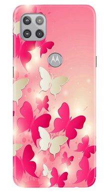 White Pick Butterflies Mobile Back Case for Moto G 5G (Design - 28)