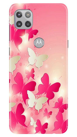 White Pick Butterflies Case for Moto G 5G