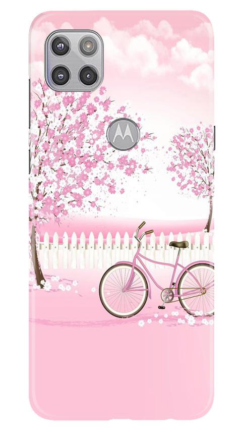 Pink Flowers Cycle Case for Moto G 5G  (Design - 102)