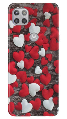 Red White Hearts Mobile Back Case for Moto G 5G  (Design - 105)