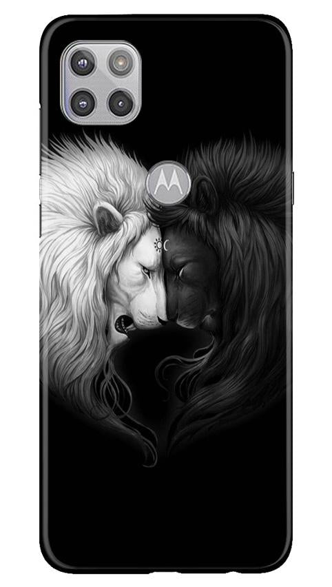 Dark White Lion Case for Moto G 5G  (Design - 140)