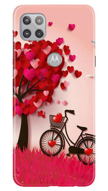 Red Heart Cycle Mobile Back Case for Moto G 5G (Design - 222)