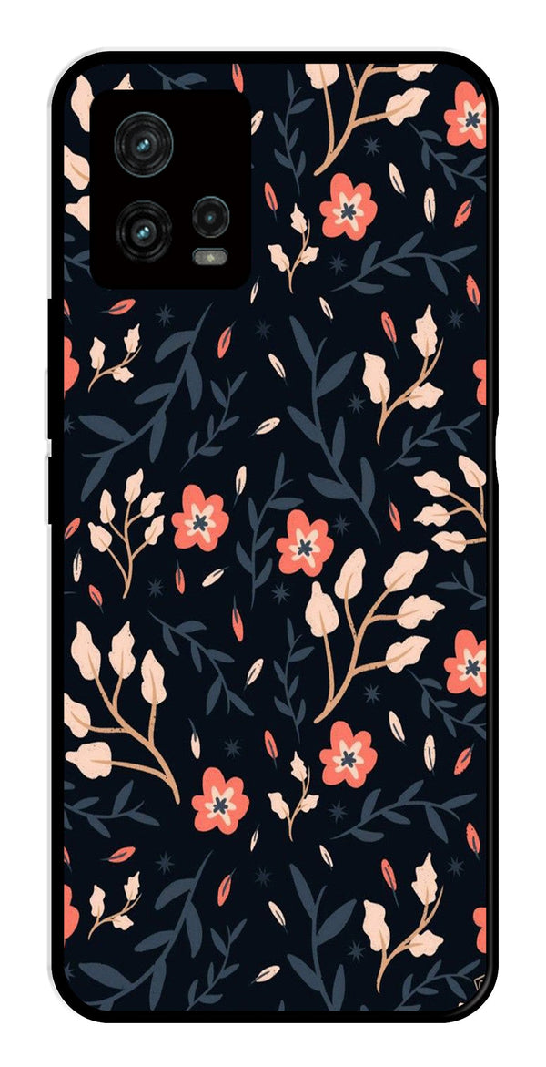 Floral Pattern Metal Mobile Case for Moto Edge 30 Fusion 5G   (Design No -10)