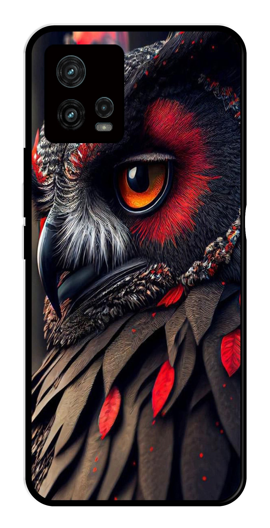 Owl Design Metal Mobile Case for Moto Edge 30 Fusion 5G   (Design No -26)