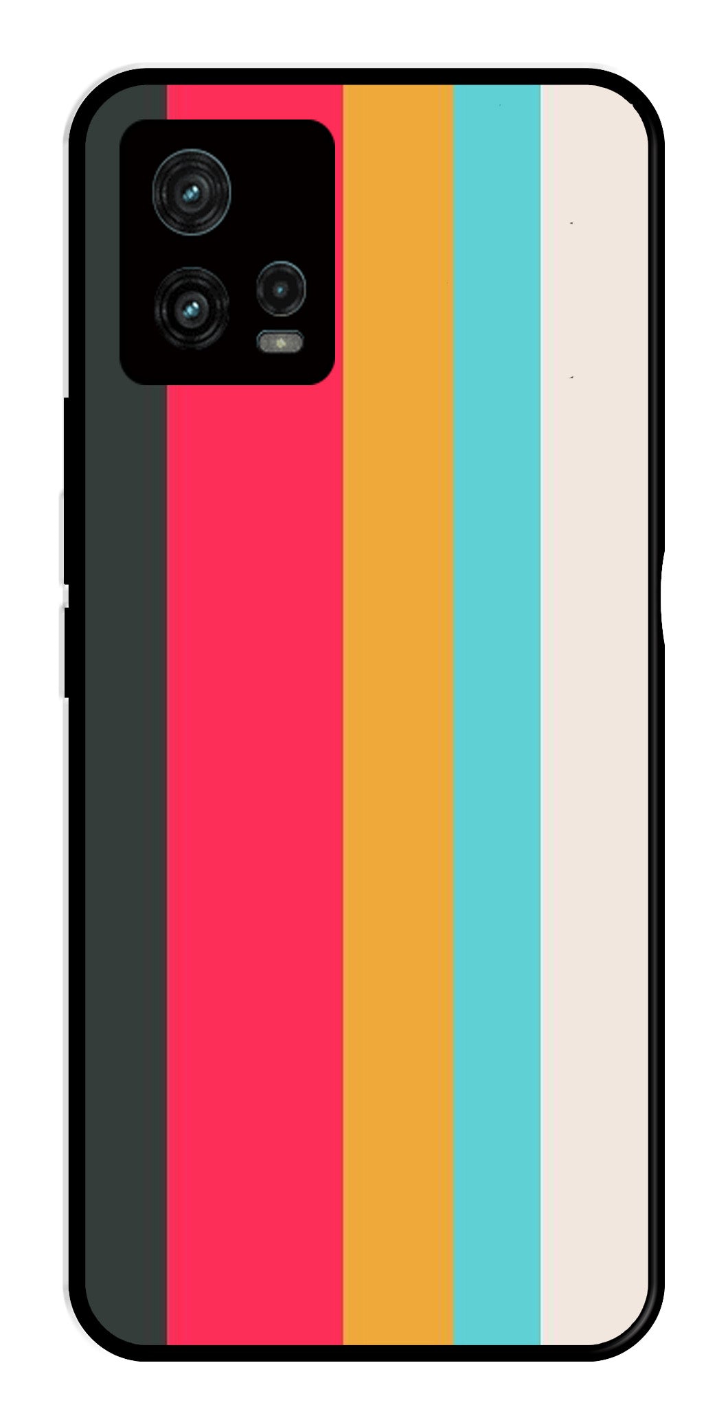 Muted Rainbow Metal Mobile Case for Moto Edge 30 Fusion 5G   (Design No -31)