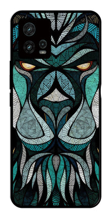 Lion Pattern Metal Mobile Case for Moto G72 5G