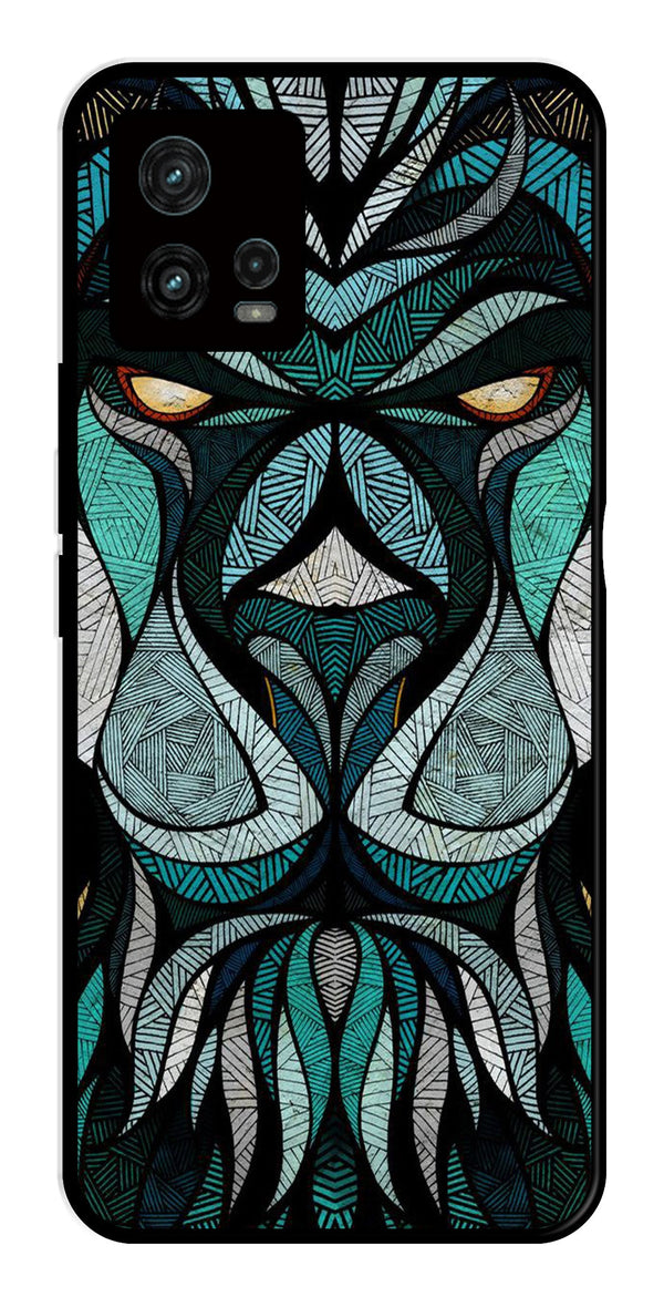 Lion Pattern Metal Mobile Case for Moto Edge 30 Fusion 5G   (Design No -40)