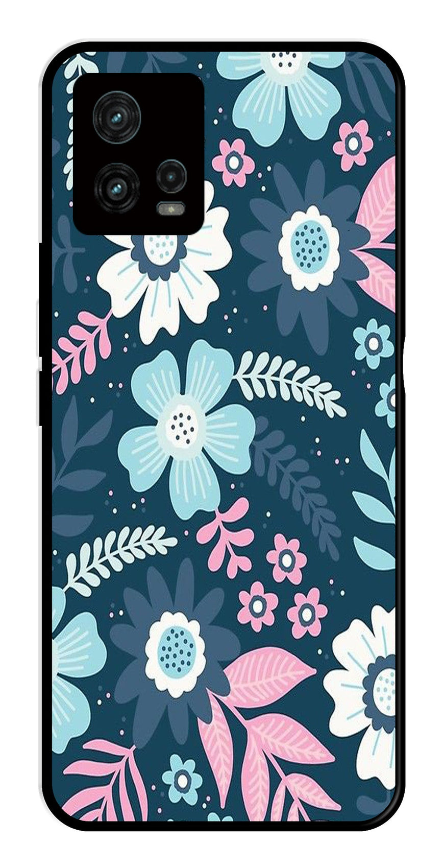 Flower Leaves Design Metal Mobile Case for Moto Edge 30 Ultra 5G   (Design No -50)
