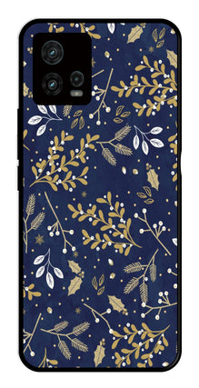Floral Pattern  Metal Mobile Case for Moto G72 5G