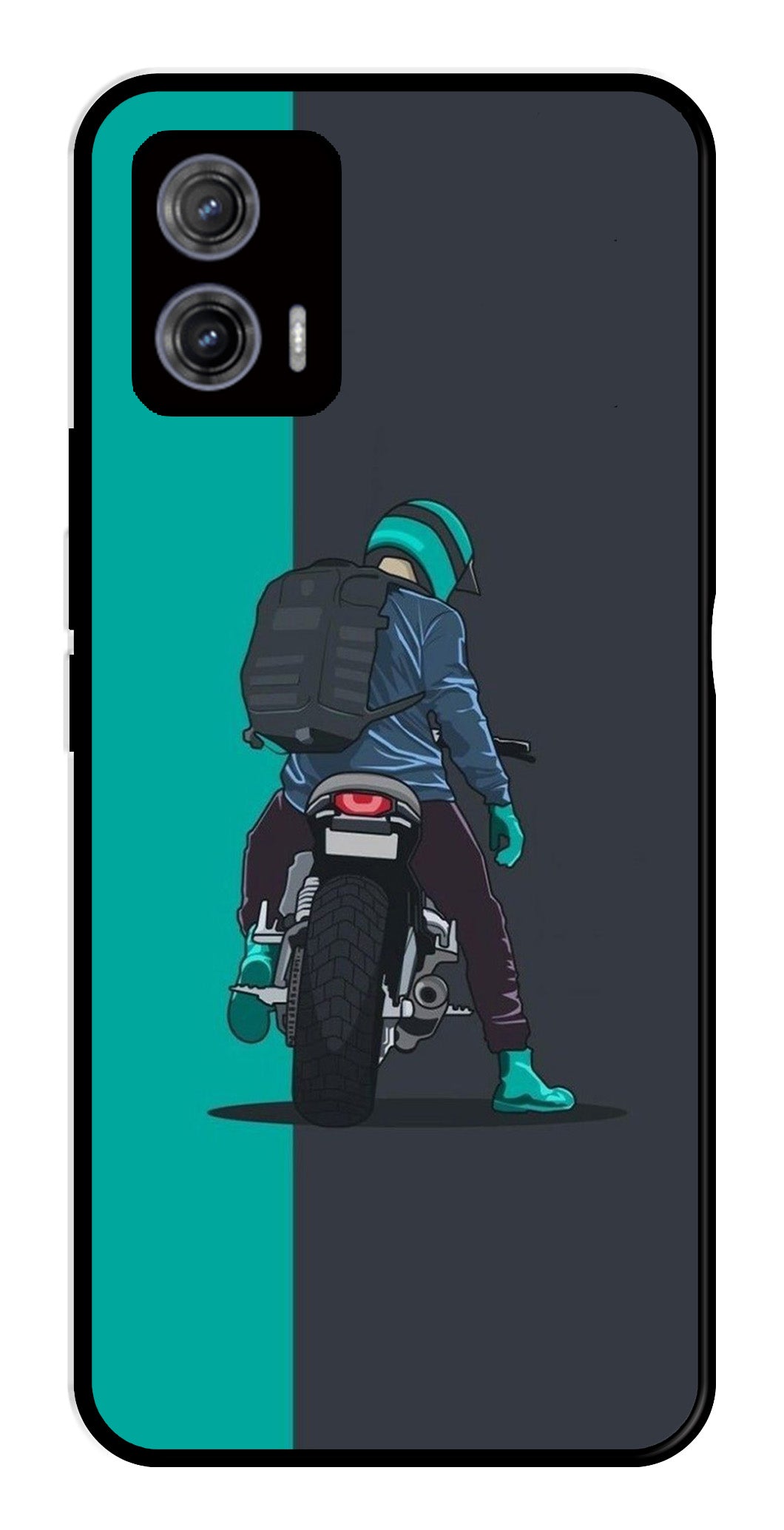Bike Lover Metal Mobile Case for Moto G73 5G   (Design No -05)