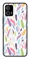 Colorful Feathers Metal Mobile Case for Moto G73 5G   (Design No -06)