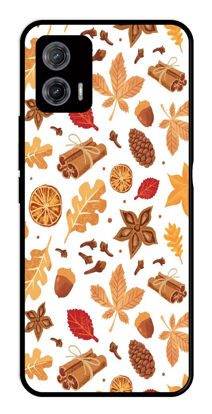 Autumn Leaf Metal Mobile Case for Moto G73 5G   (Design No -19)