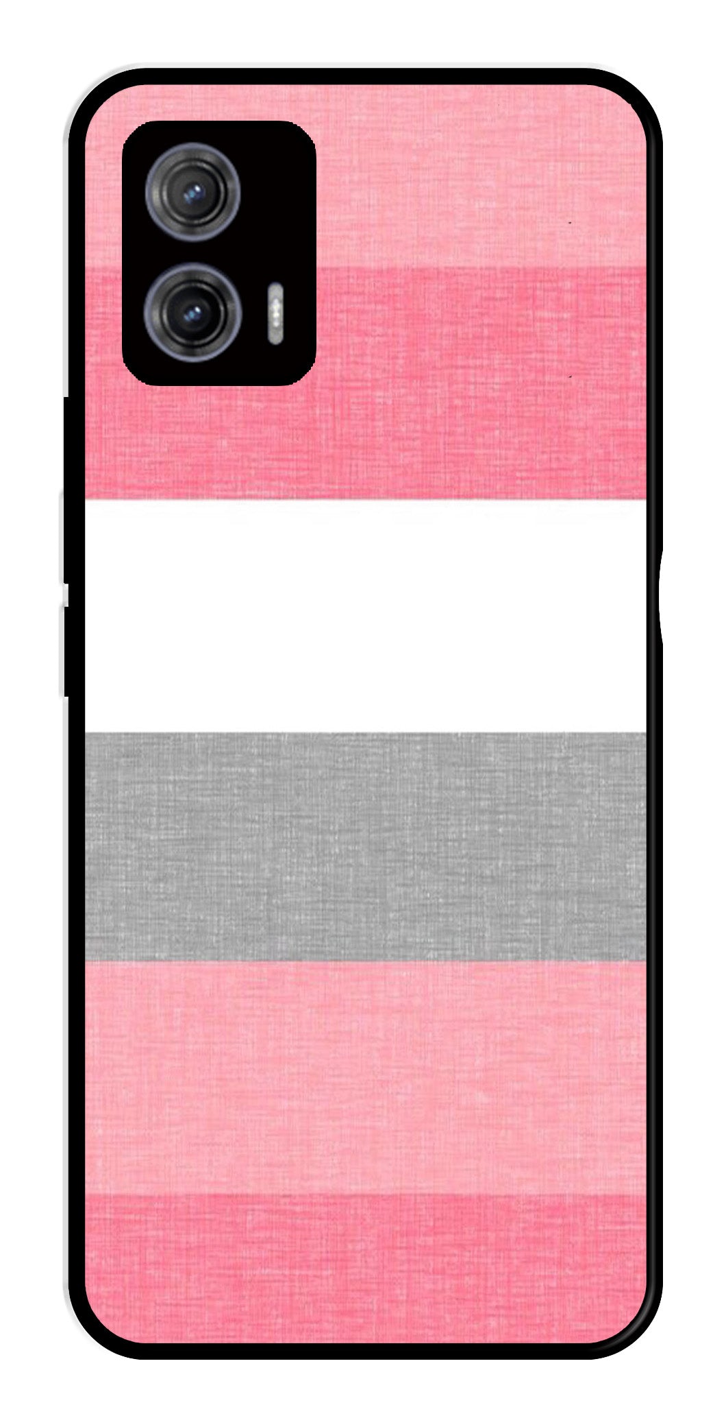 Pink Pattern Metal Mobile Case for Moto G73 5G   (Design No -23)