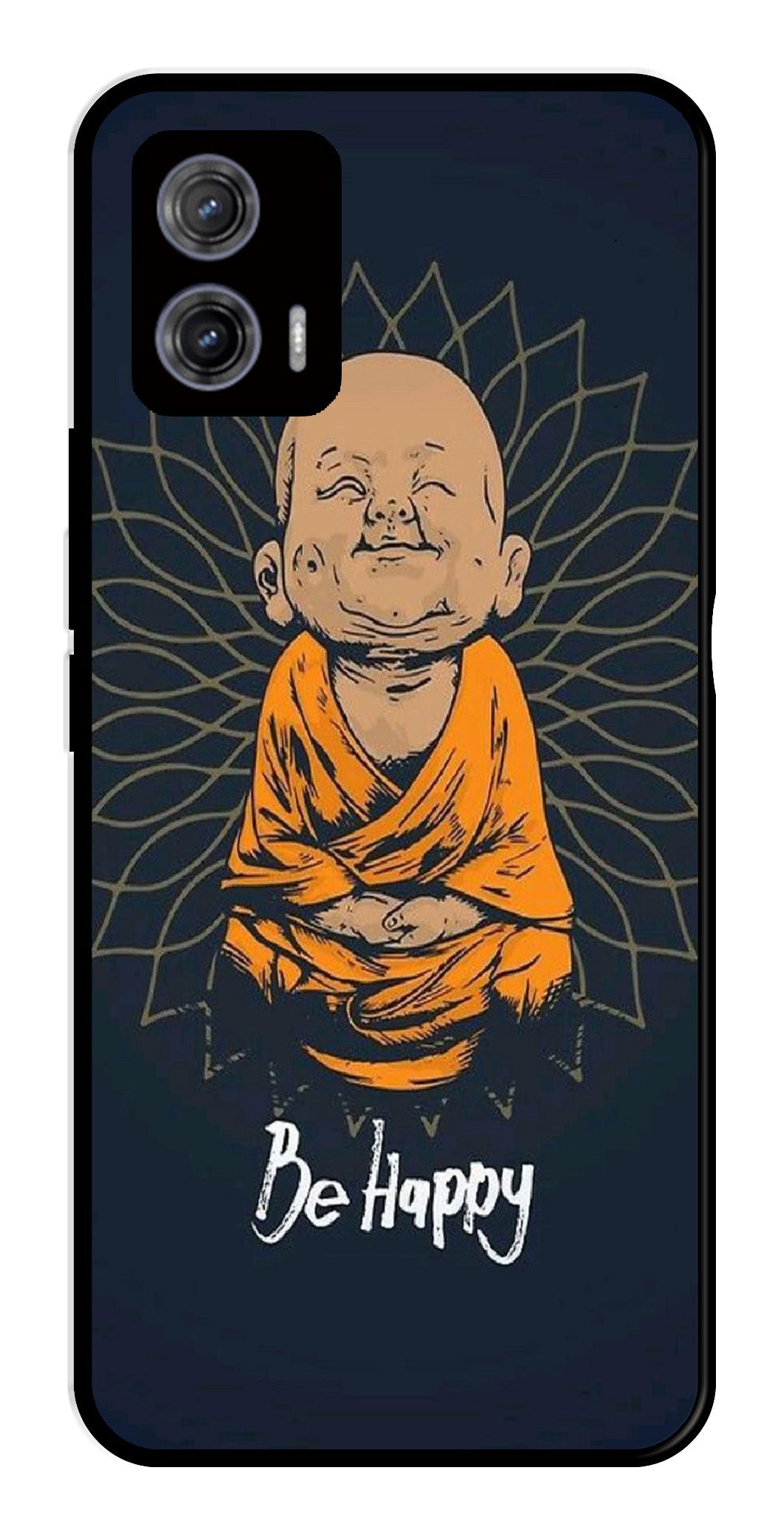 Be Happy Metal Mobile Case for Moto G73 5G   (Design No -27)