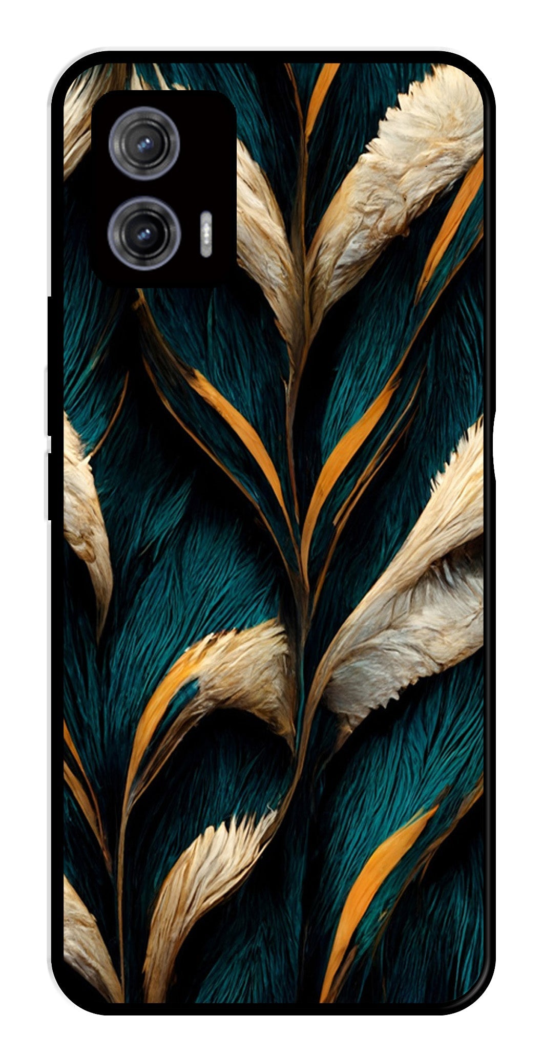 Feathers Metal Mobile Case for Moto G73 5G   (Design No -30)