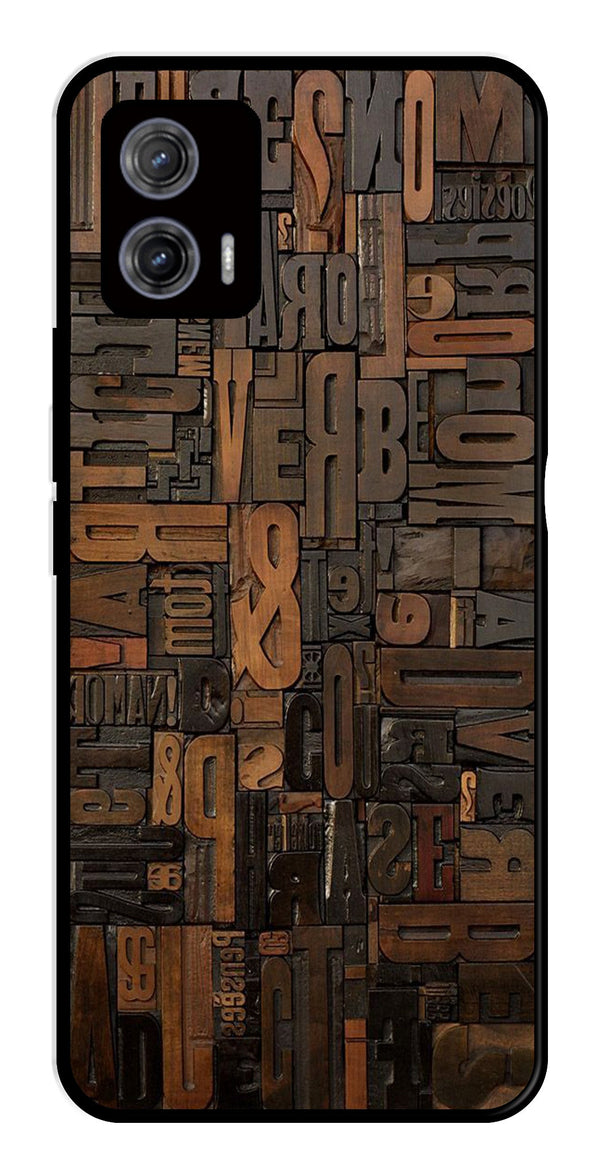Alphabets Metal Mobile Case for Moto G73 5G   (Design No -32)