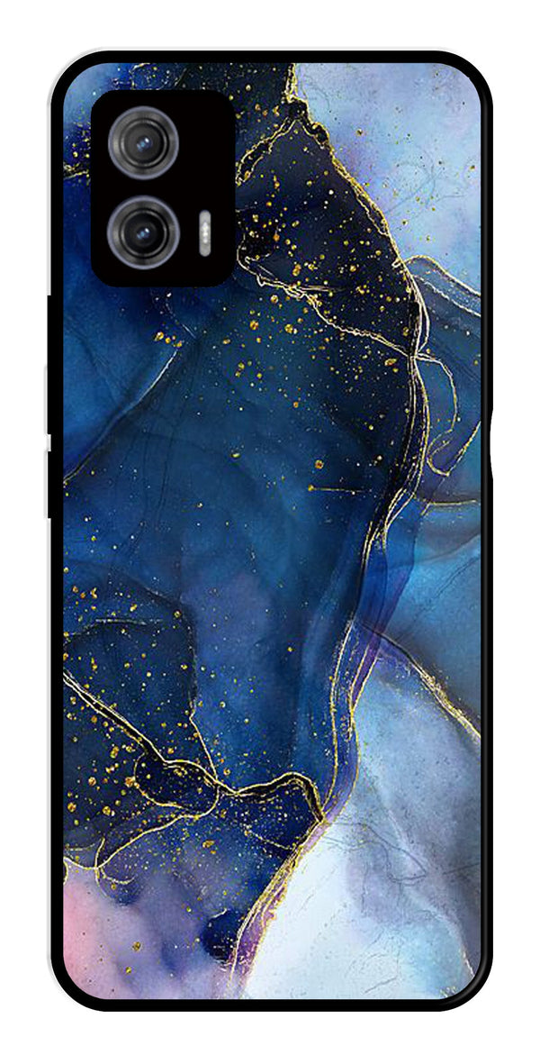 Blue Marble Metal Mobile Case for Moto G73 5G   (Design No -34)
