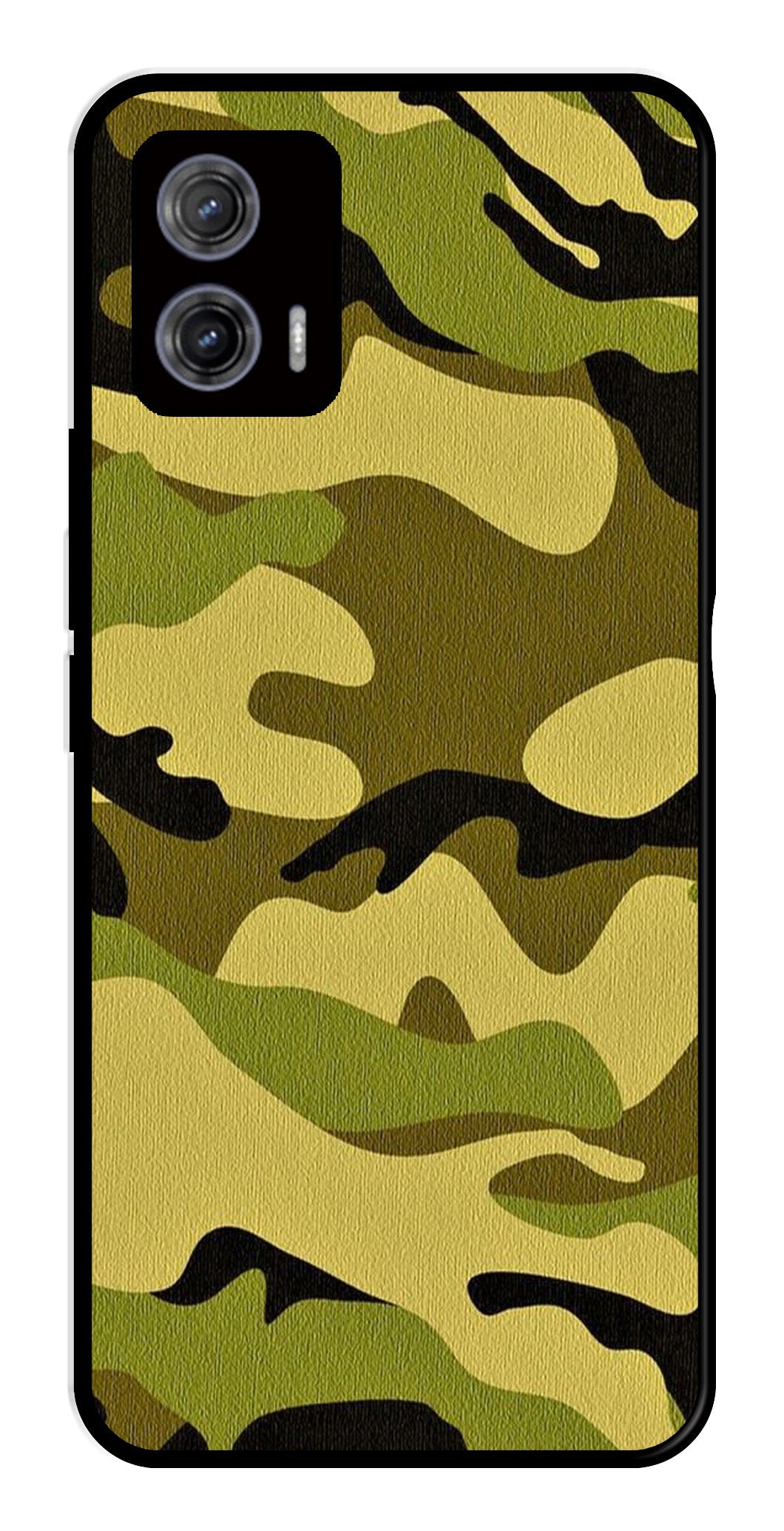 Army Pattern Metal Mobile Case for Moto G73 5G   (Design No -35)