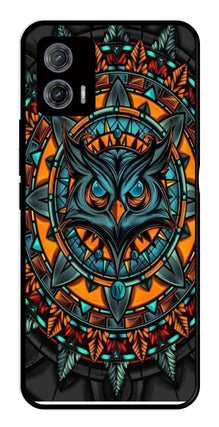 Owl Pattern Metal Mobile Case for Moto G73 5G
