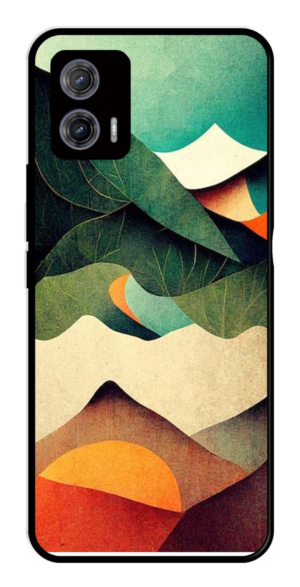 MultiColor Pattern Metal Mobile Case for Moto G73 5G   (Design No -43)