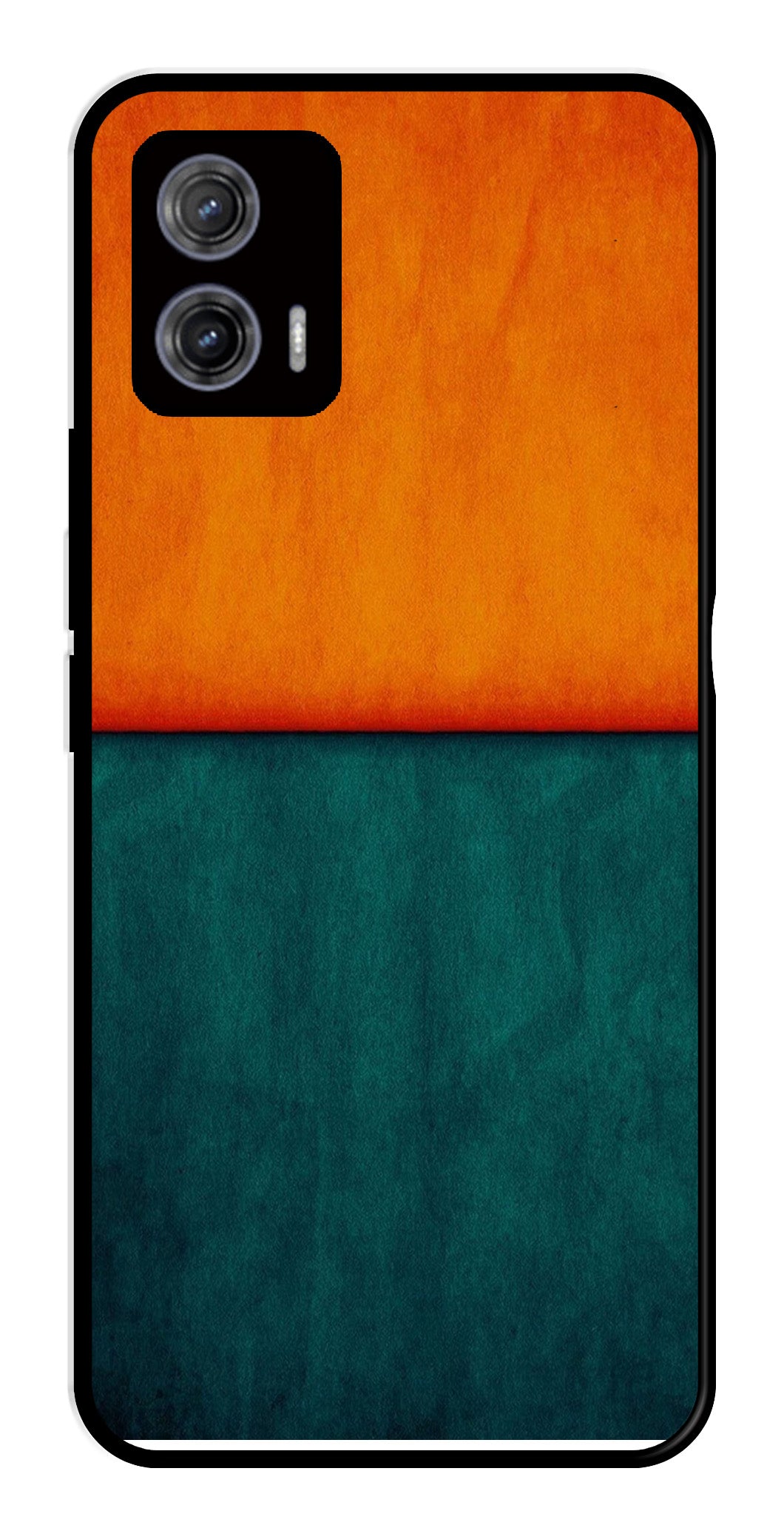Orange Green Pattern Metal Mobile Case for Moto G73 5G   (Design No -45)