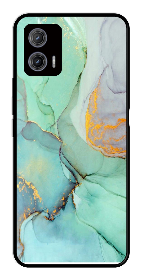 Marble Design Metal Mobile Case for Moto G73 5G   (Design No -46)