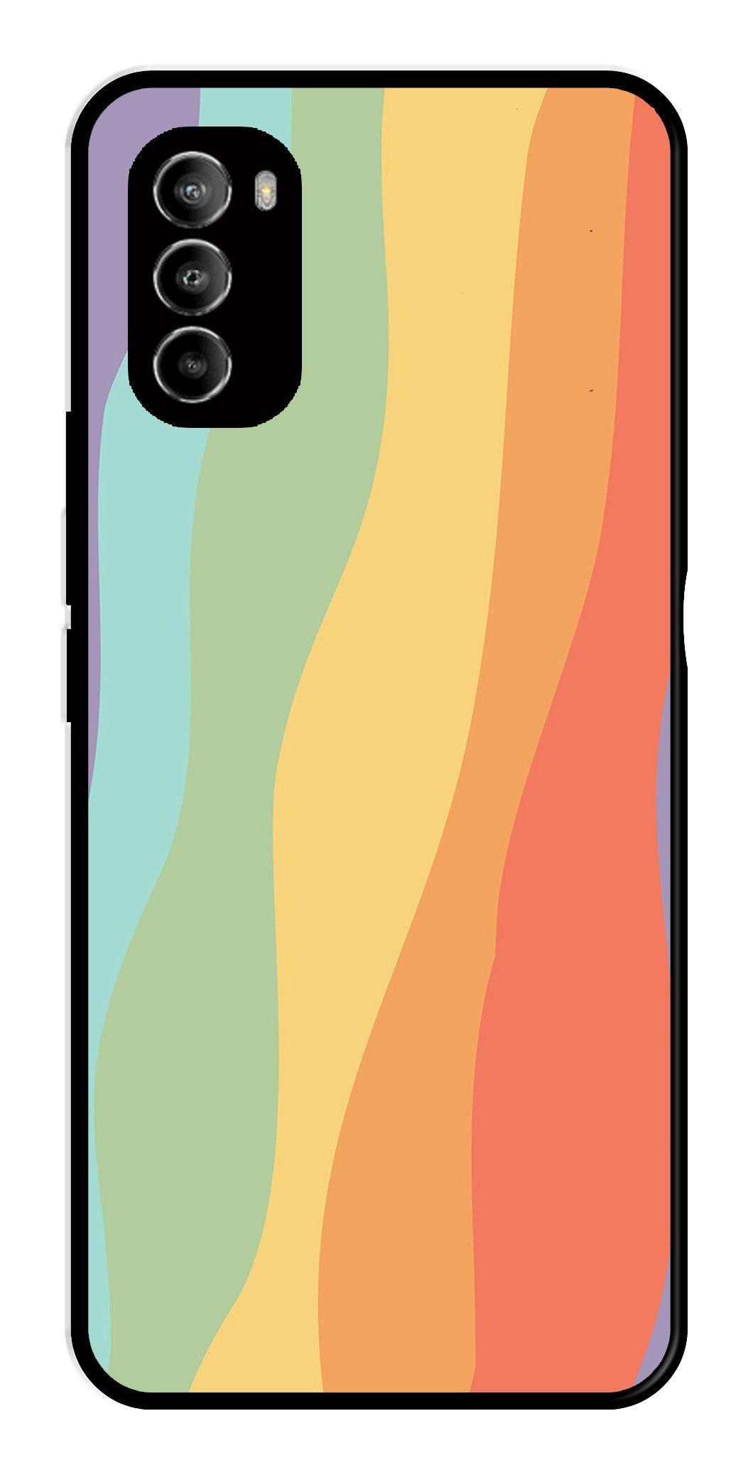 Muted Rainbow Metal Mobile Case for Moto G82 5G   (Design No -02)