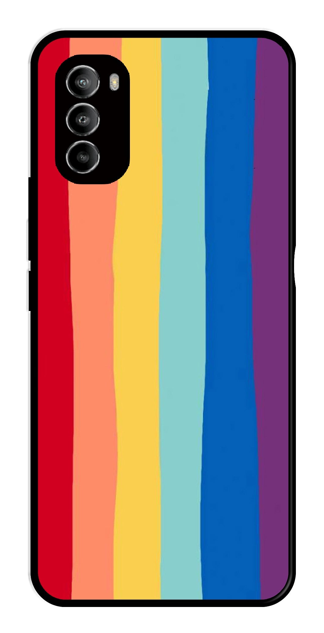 Rainbow MultiColor Metal Mobile Case for Moto G82 5G   (Design No -03)