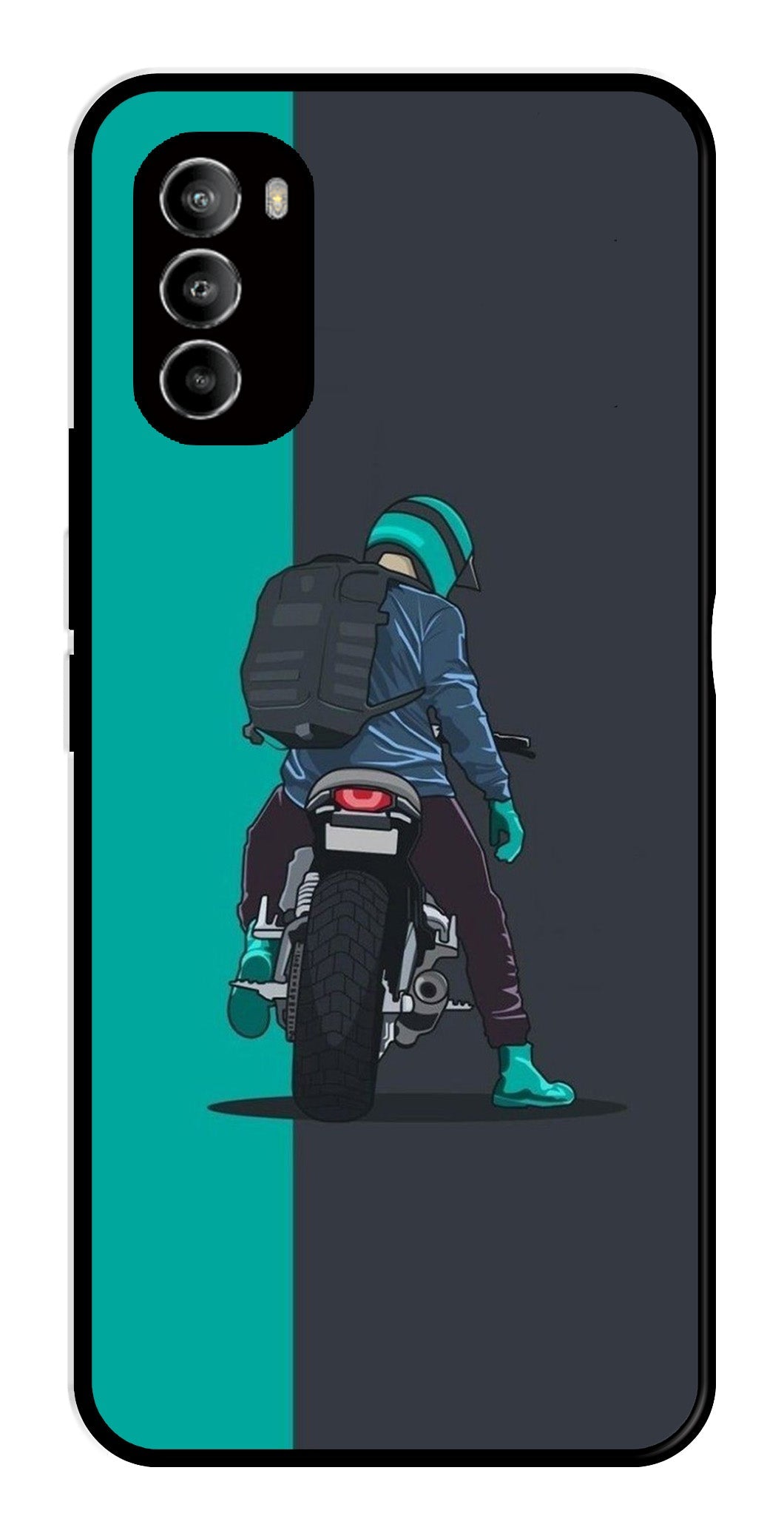 Bike Lover Metal Mobile Case for Moto G82 5G   (Design No -05)