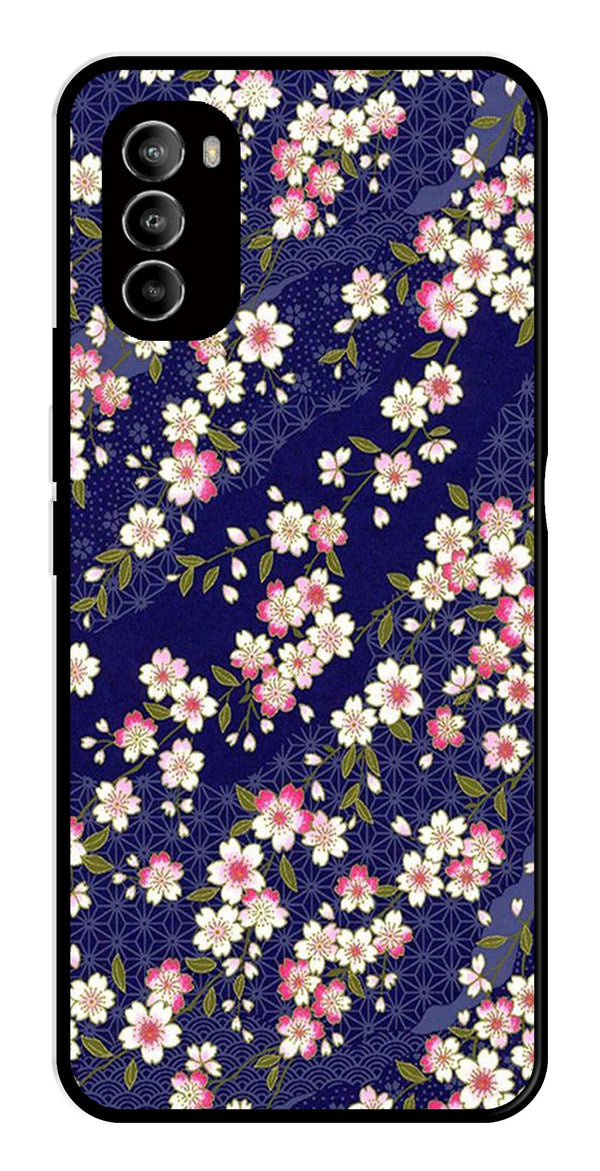 Flower Design Metal Mobile Case for Moto G82 5G   (Design No -25)