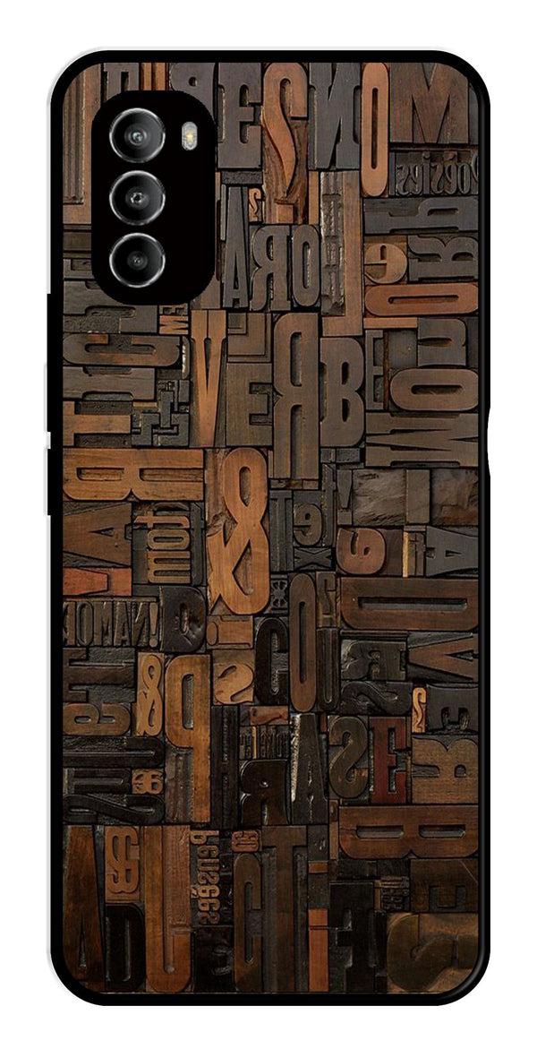 Alphabets Metal Mobile Case for Moto G82 5G   (Design No -32)