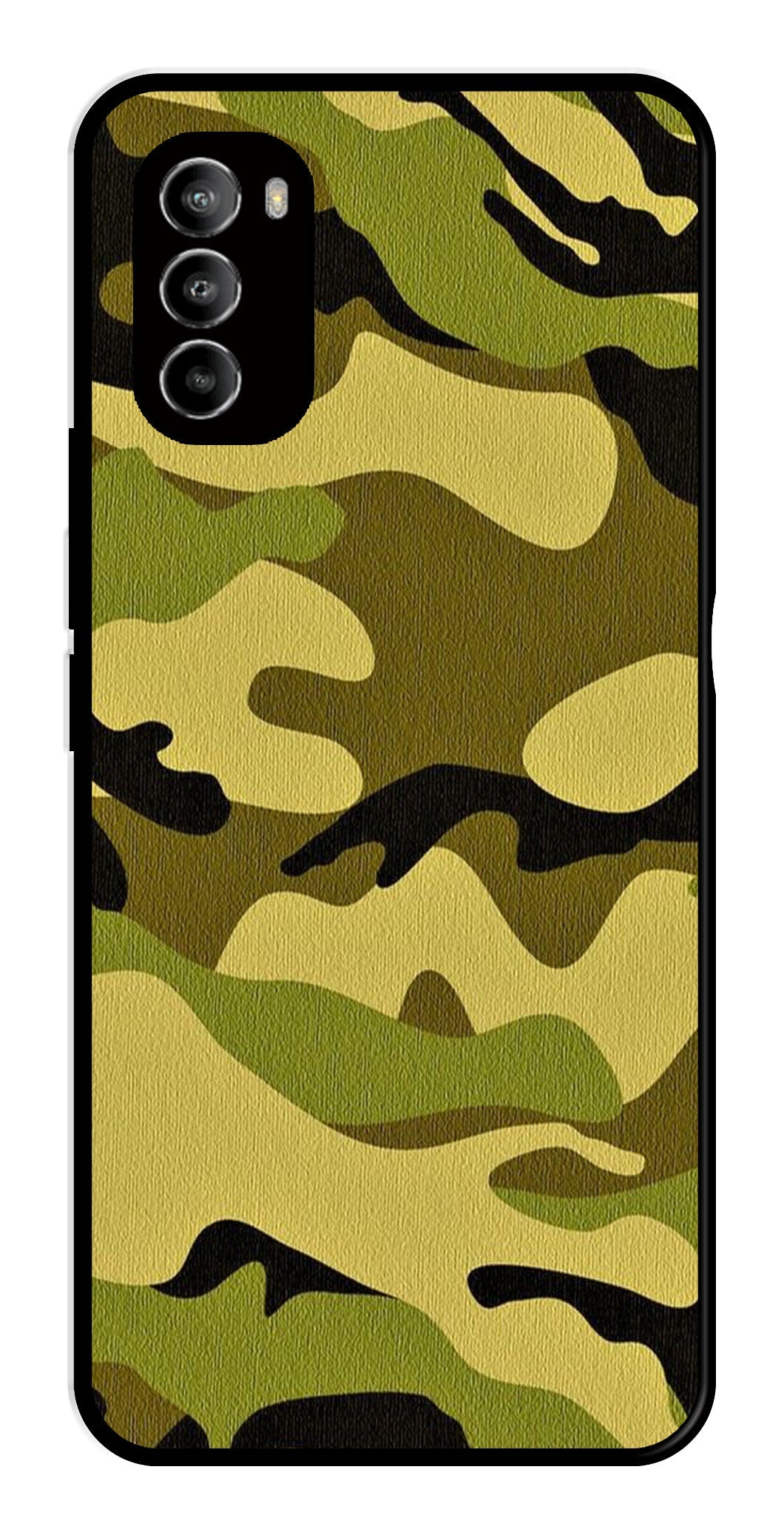 Army Pattern Metal Mobile Case for Moto G82 5G   (Design No -35)