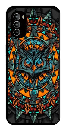 Owl Pattern Metal Mobile Case for Moto G82 5G