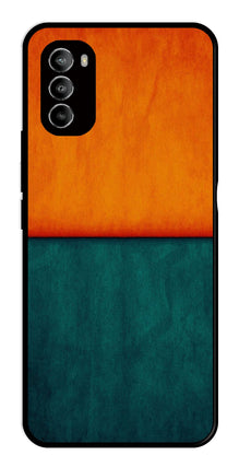 Orange Green Pattern Metal Mobile Case for Moto G82 5G
