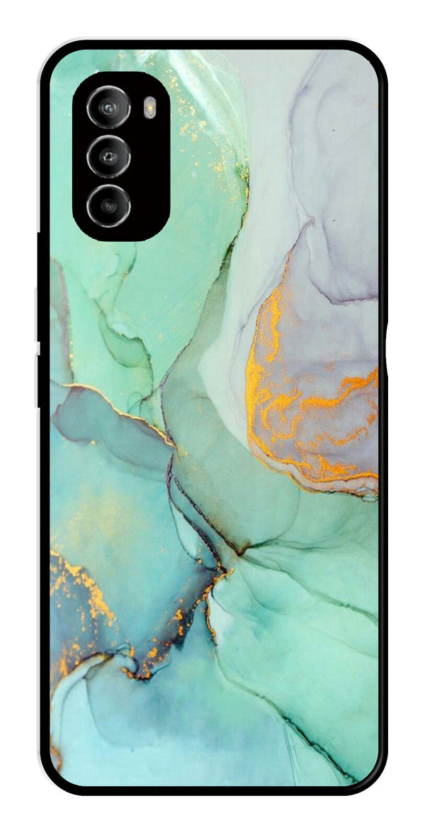 Marble Design Metal Mobile Case for Moto G82 5G   (Design No -46)