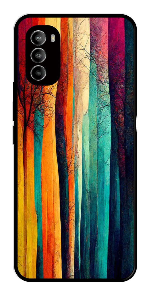 Modern Art Colorful Metal Mobile Case for Moto G82 5G   (Design No -47)