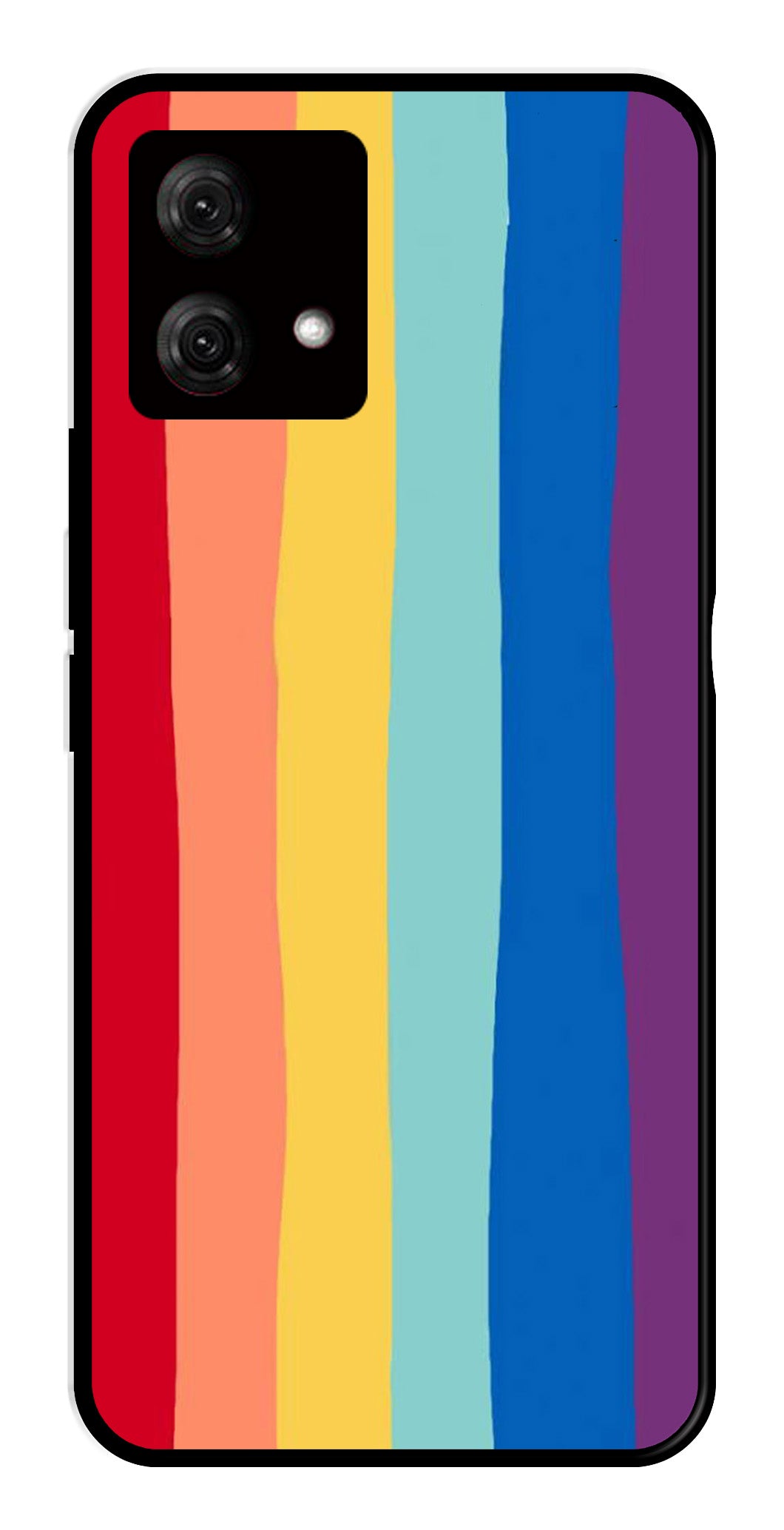 Rainbow MultiColor Metal Mobile Case for Moto G84 5G   (Design No -03)
